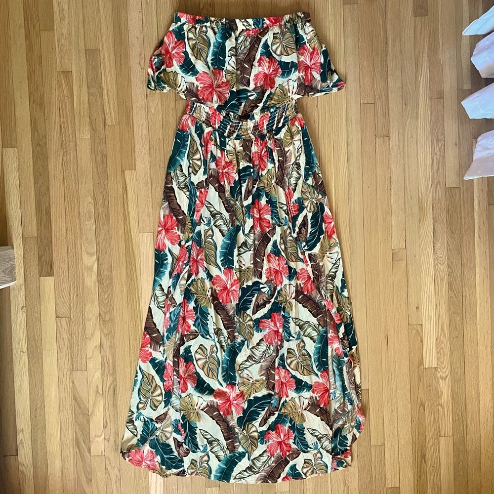 Rip Curl Tropical Print Sleeveless Maxi Dress